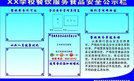 學校餐飲服務食品安全公示欄圖片