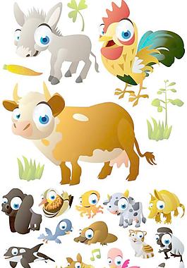 卡通動漫動物形象矢量素材_EPS