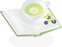 書本 清茶圖片