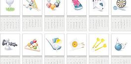 休闲运动2011挂历矢量图