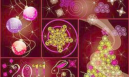 2011新年圣誕潮流圖案矢量圖