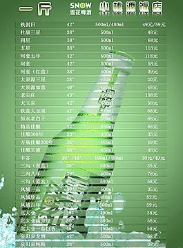 酒水單圖片