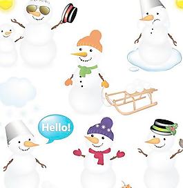 可愛雪人矢量圖