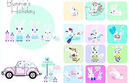 小兔子过暑假图片