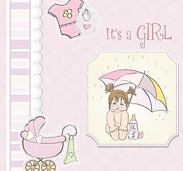 可爱宝宝女婴卡片图片