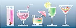 夏日清涼飲品矢量素材圖片