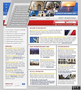 嬉戲巴黎旅行網頁模板
