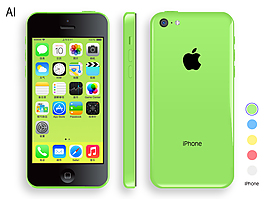 蘋果iPhone5C矢量素材