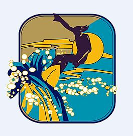 矢量沖浪圖