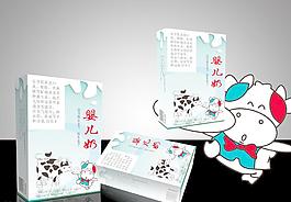 牛奶包裝展開圖圖片