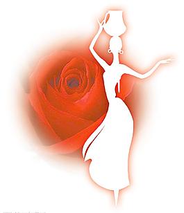 玫瑰花女人图片