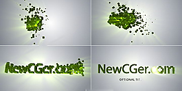 立体马赛克碎片汇聚成logo的效果
