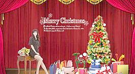 圣誕節(jié)舞臺(tái)商業(yè)布置PSD分層