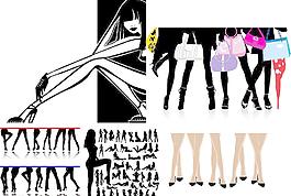 女性腿部專題矢量素材圖片