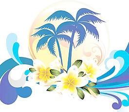 水花 水珠 椰子樹圖片