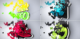 夢(mèng)幻蝴蝶標(biāo)志揭示動(dòng)畫AE工程