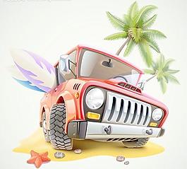 沙灘卡車圖片