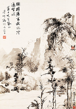 水墨畫冬景