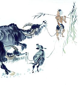 牧童拉牛