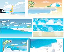 夏天沙滩风景图图片