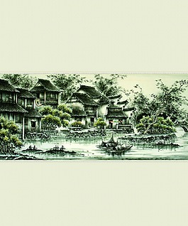 移門山水畫
