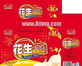 美乐花生牛奶包装海报设计