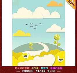 春天夏天 插画图片