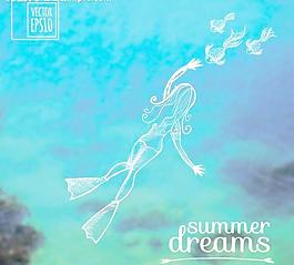 夏天潛水夏季旅游圖片