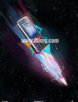 個性設(shè)計手機廣告圖片素材