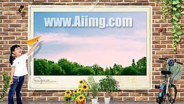 壁畫展示風(fēng)格PSD素材