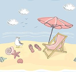 夏日沙灘風(fēng)景圖片