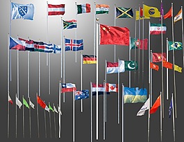 各国国旗psd文件打包下载