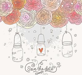 鮮花背景卡通背景圖片