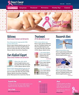 乳腺癌健康與治療網(wǎng)頁模板