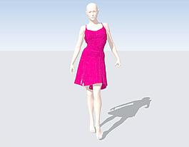 美女走路3d模型图片