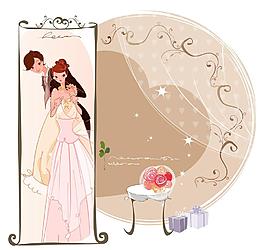 婚礼海报上的新郎新娘图片