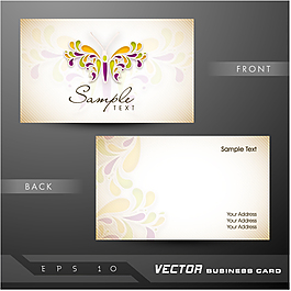 蝴蝶裝飾名片矢量素材