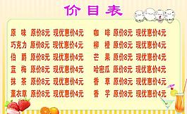 奶茶價(jià)目表圖片