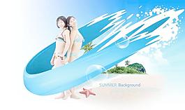 海邊美女圖片