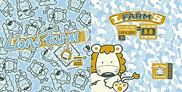小獅子 卡通背景矢量素材