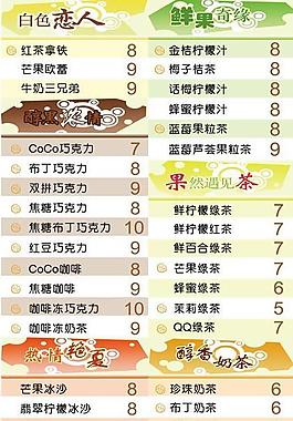 奶茶燈箱燈片圖片