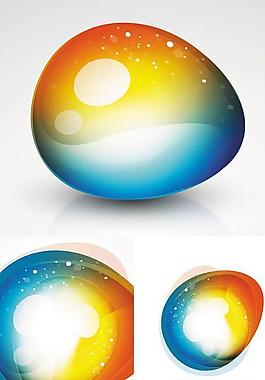 炫彩星光鵝卵形矢量素材