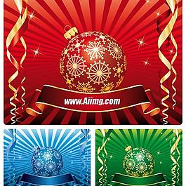 圣誕球放射背景矢量素材
