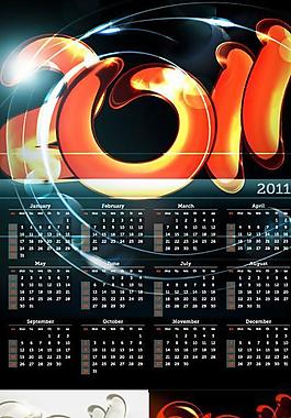 2011年超炫日歷矢量素材
