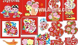 春節喜慶元素矢量素材