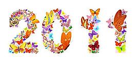 2011蝴蝶艺术字设计矢量素材