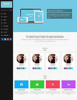 Html5+Css3淺藍(lán)色風(fēng)格模板