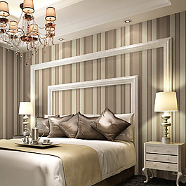 條紋臥室墻紙室內設計