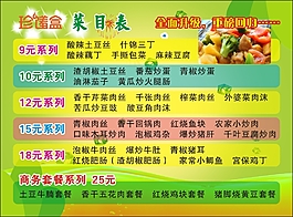 菜目表