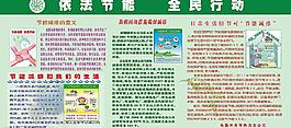 依法节能知识宣传广告展板图片